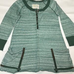 We the Free Free People heather green knit tunic shirt M
